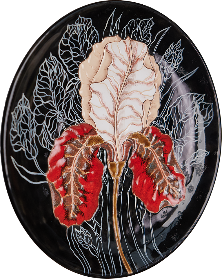 Тарелка Ирис красный