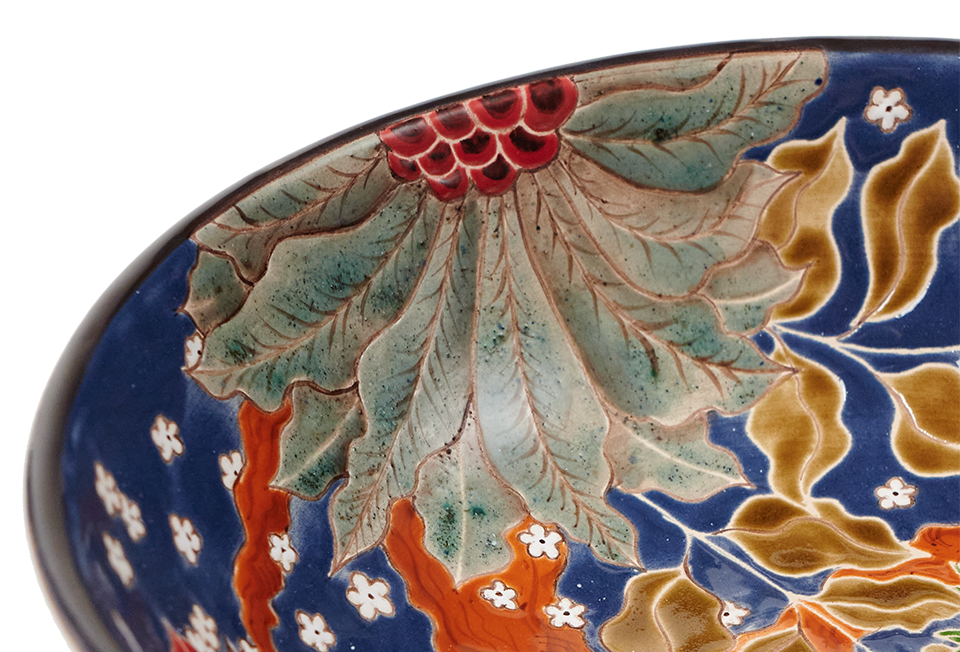 Салатник Тропики на синем 2