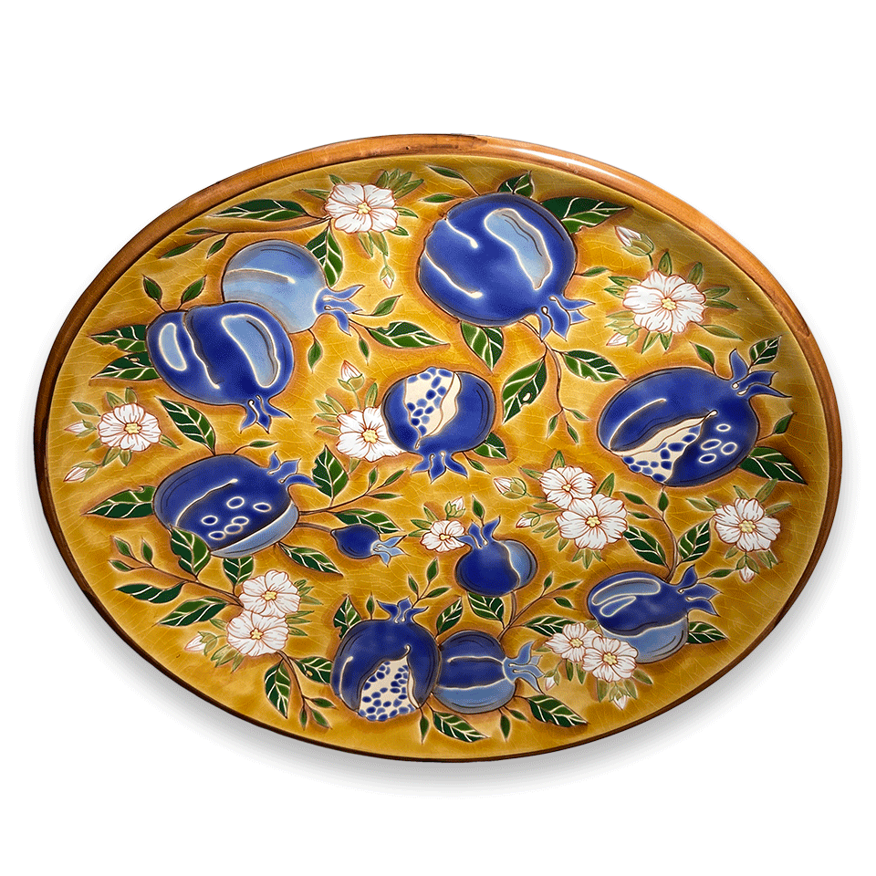 Тарелка Гранаты с цветами