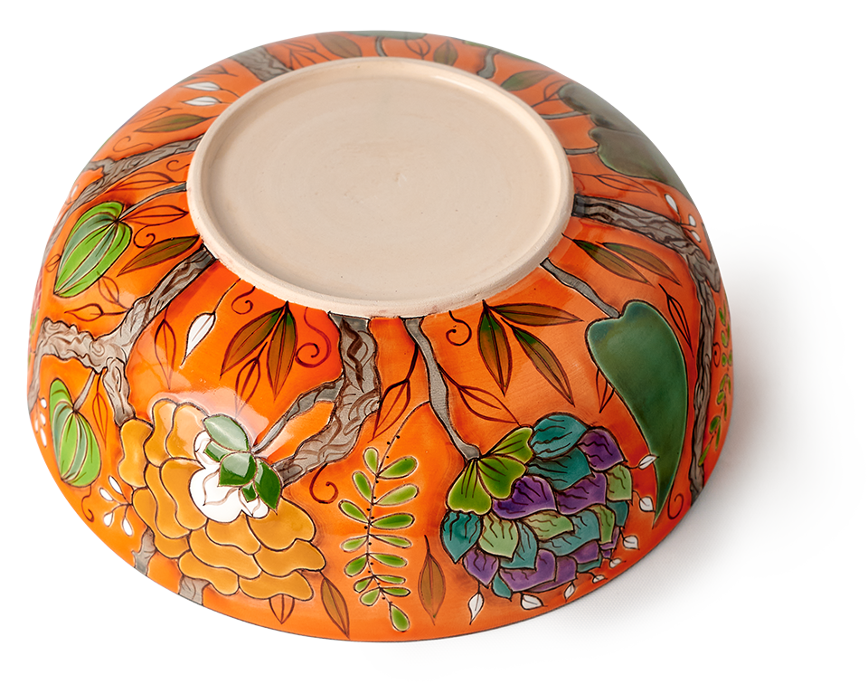 Салатник Тропики на оранжевом