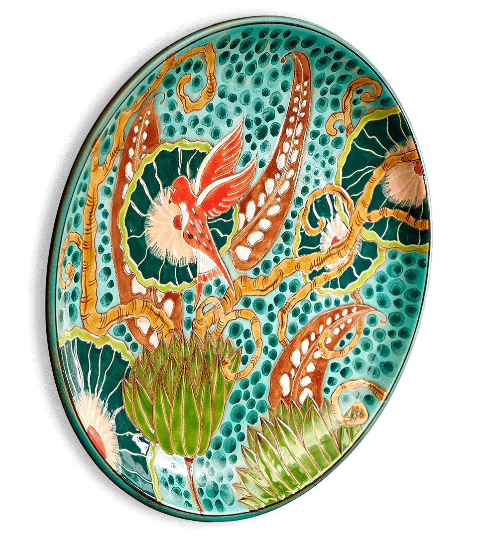 Тарелка Тропики с птицей
