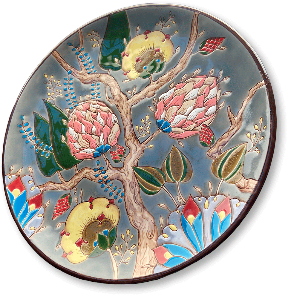 Тарелка Тропики на сером