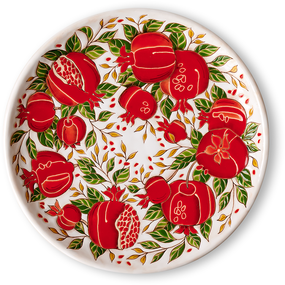 Тарелка Гранаты на белом