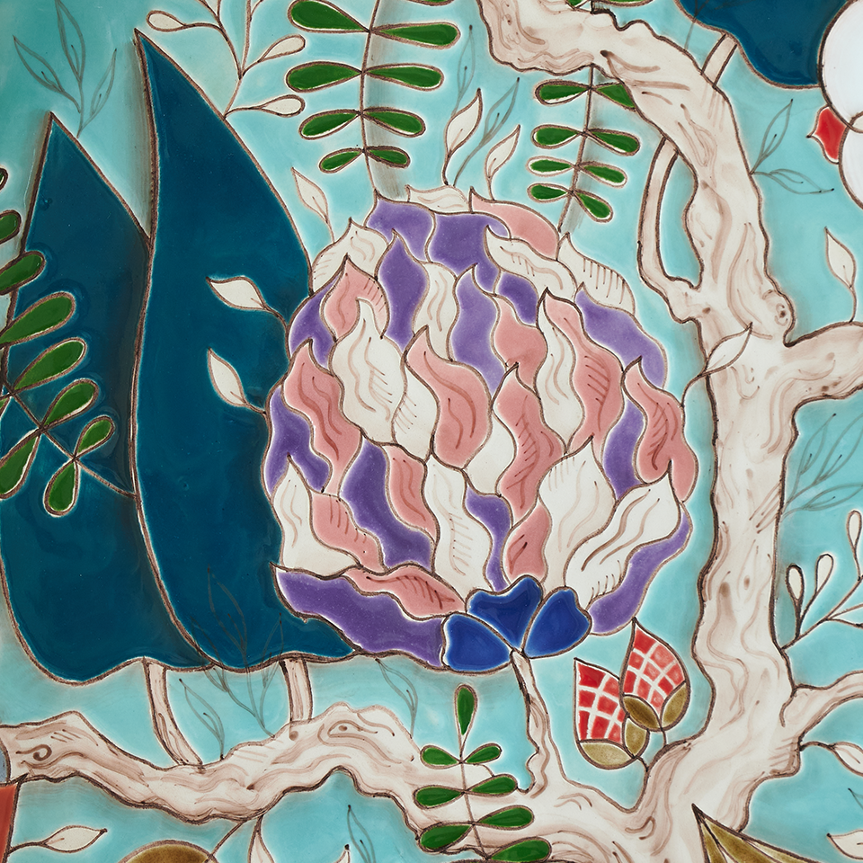 Тарелка Тропики на бирюзовом