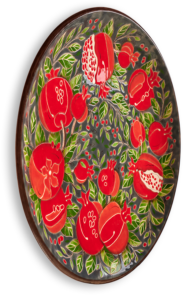 Тарелка Гранаты на сером