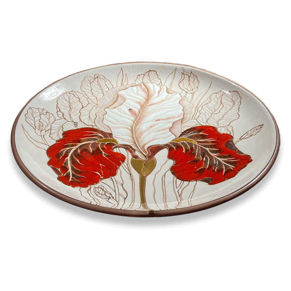 Тарелка Ирис красный