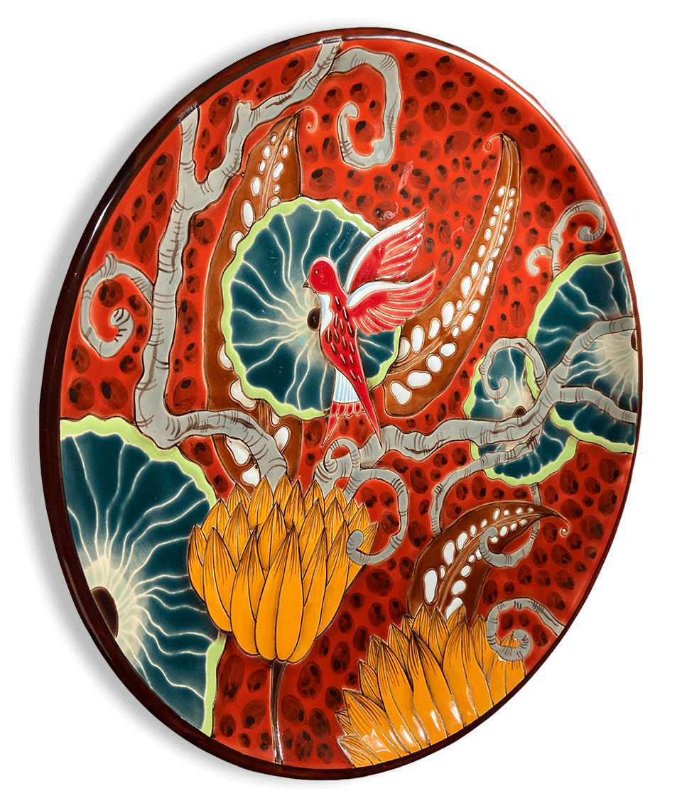 Тарелка Тропики с птицей