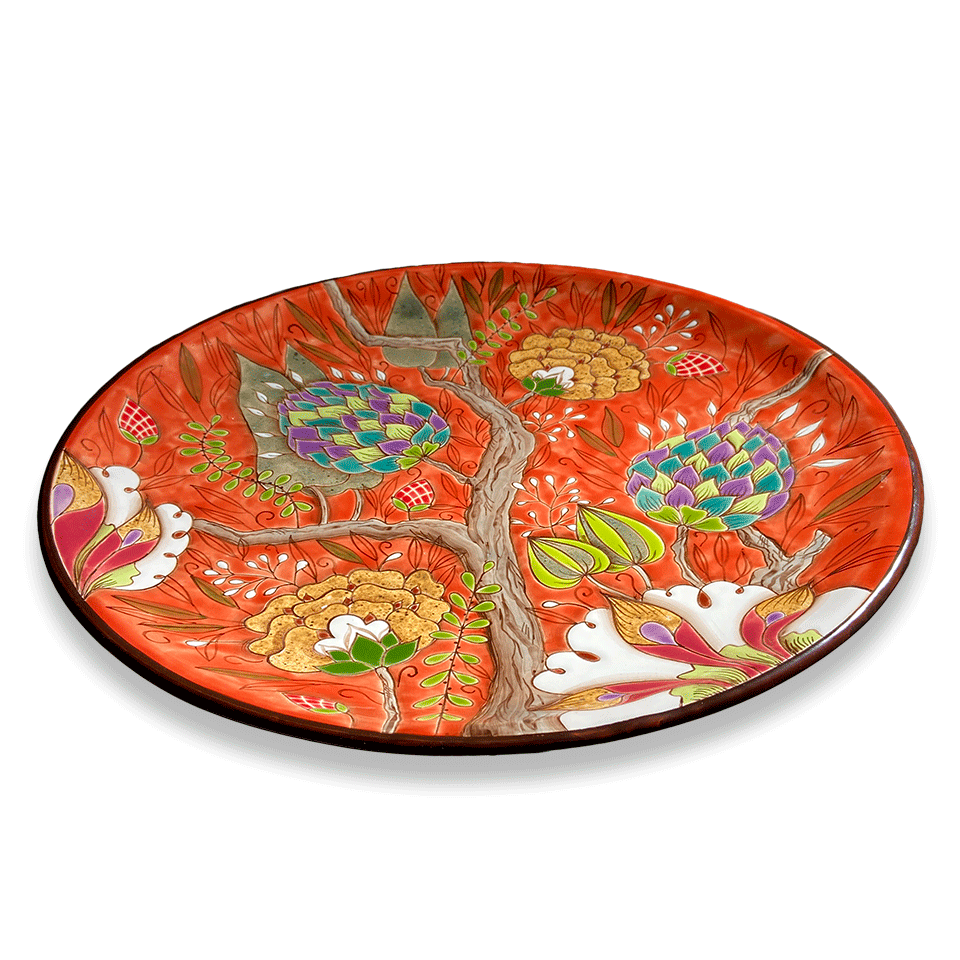 Тарелка Тропики на оранжевом