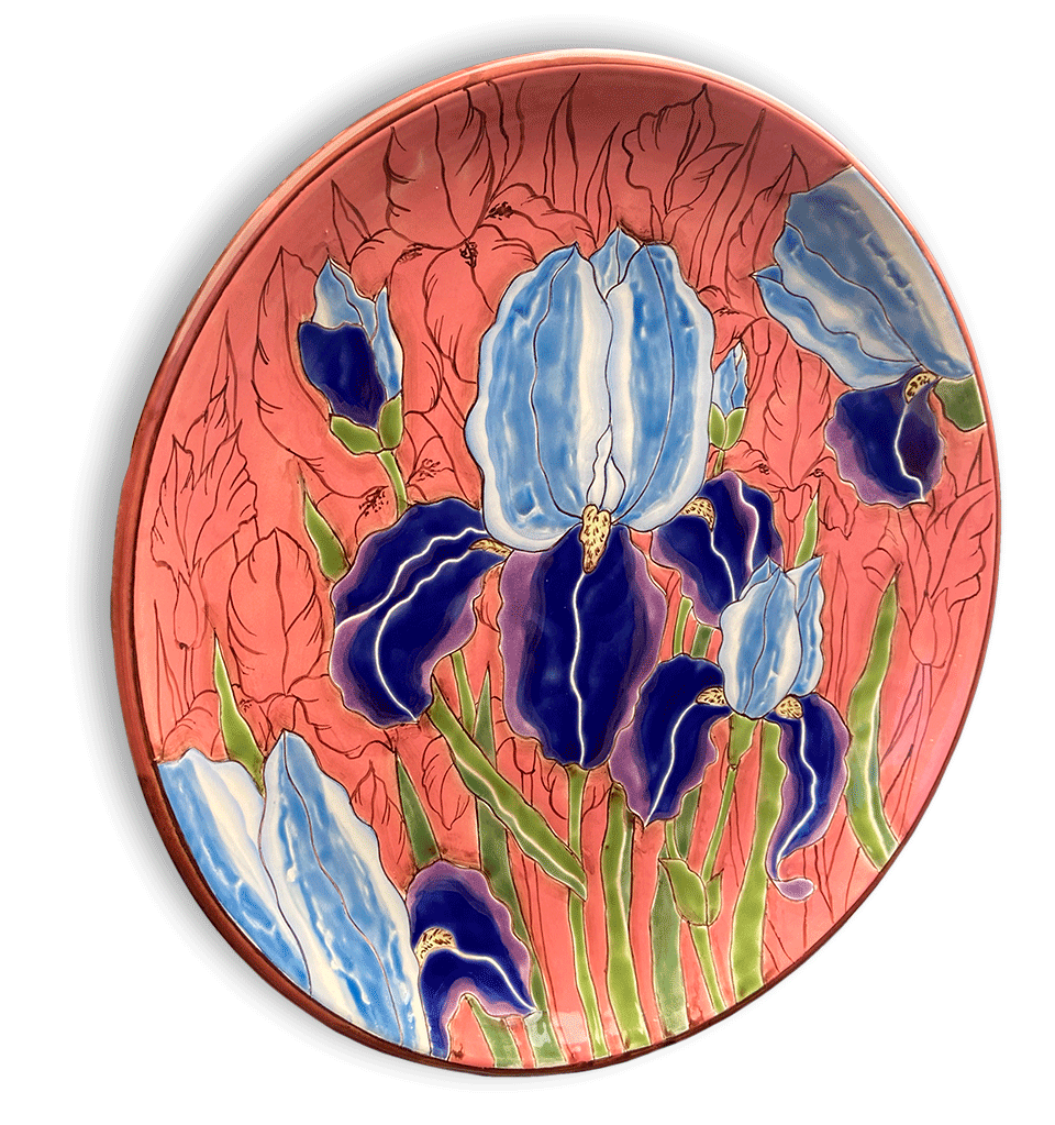 Тарелка Ирис на розовом