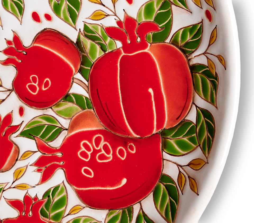 Тарелка Гранаты на белом