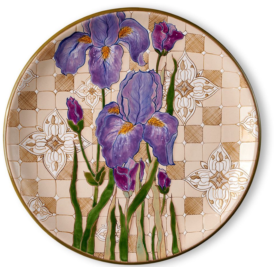 Тарелка Лоскутная Ирисы