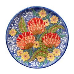 Тарелка Цветы в полоску