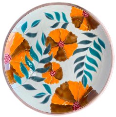 Тарелка Оранжевые цветы