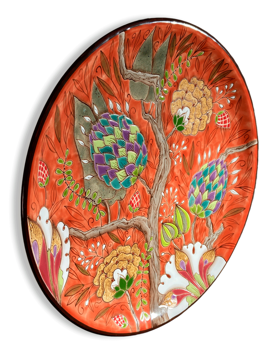 Тарелка Тропики на оранжевом