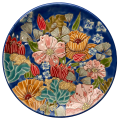 Тарелка Цветы на синем