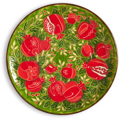 Тарелка Гранаты на зеленом